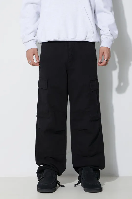 czarny Carhartt WIP spodnie bawełniane Regular Cargo Pant Męski