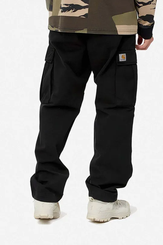 Βαμβακερό παντελόνι Carhartt WIP μαύρο