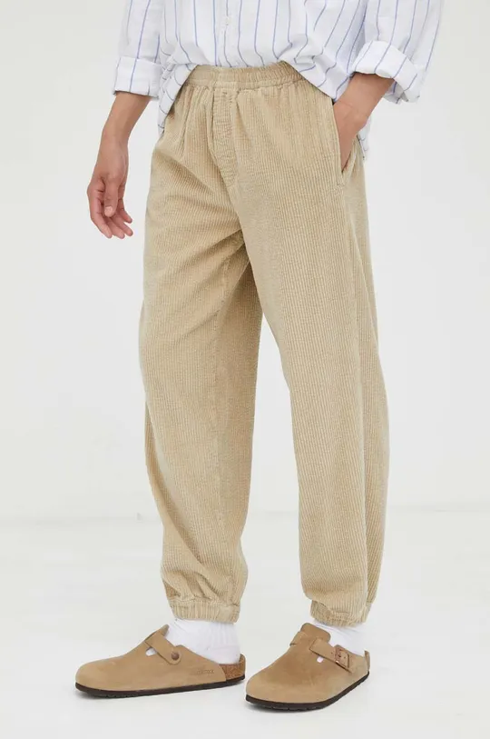 бежевий Бавовняні штани American Vintage Чоловічий