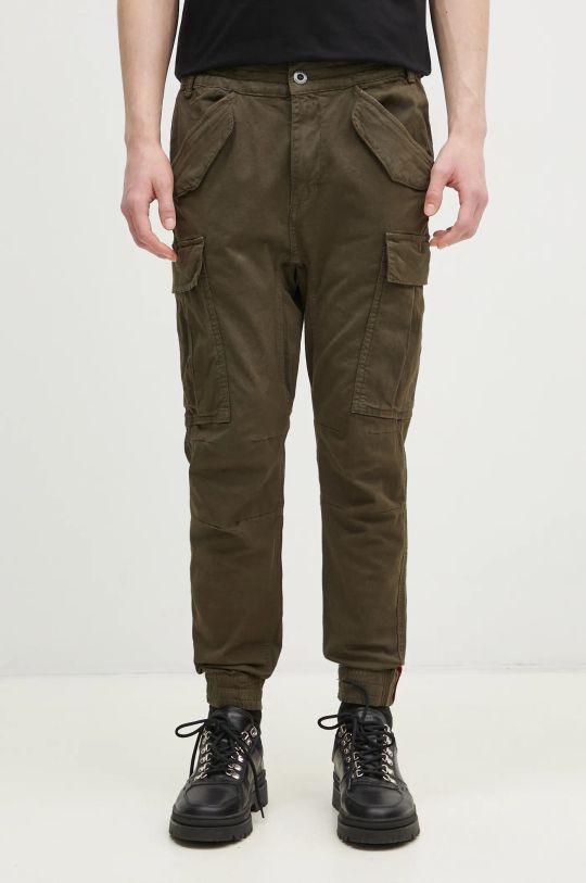 Alpha Industries pantaloni Spodnie Alpha Industries Alman Pant 188201 413 tessuto elasticizzato verde 188201.413