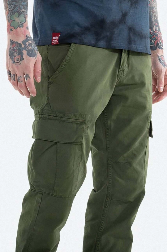 зелёный Хлопковые брюки Alpha Industries Agent Pant