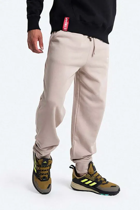 beige Alpha Industries pantaloni da jogging in cotone Uomo