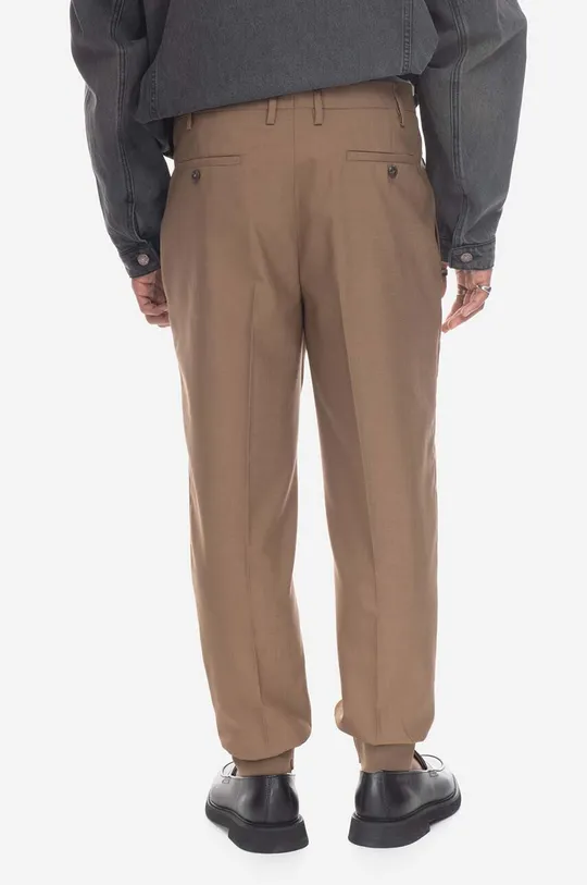 Kalhoty s příměsí vlny Neil Barett Jack Slim Low Rise Rib Cu PBPA78S-U008 1390 hnědá