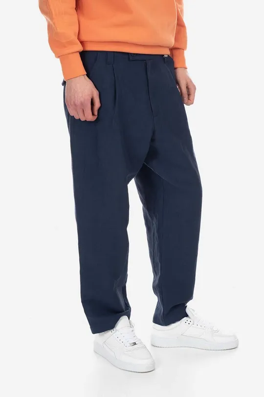 navy A.P.C. linen trousers