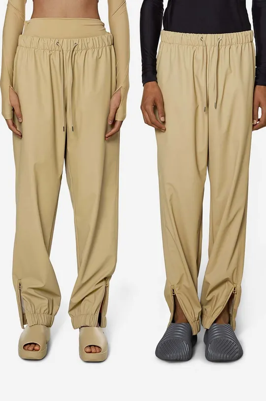 beżowy Rains spodnie dresowe Pants Regular 18560 Unisex