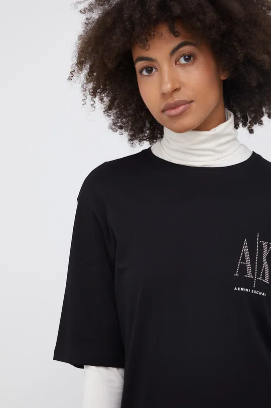 μαύρο Armani Exchange - Βαμβακερό φόρεμα