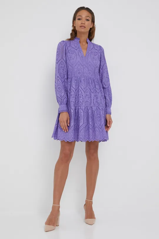 Y.A.S sukienka bawełniana fioletowy