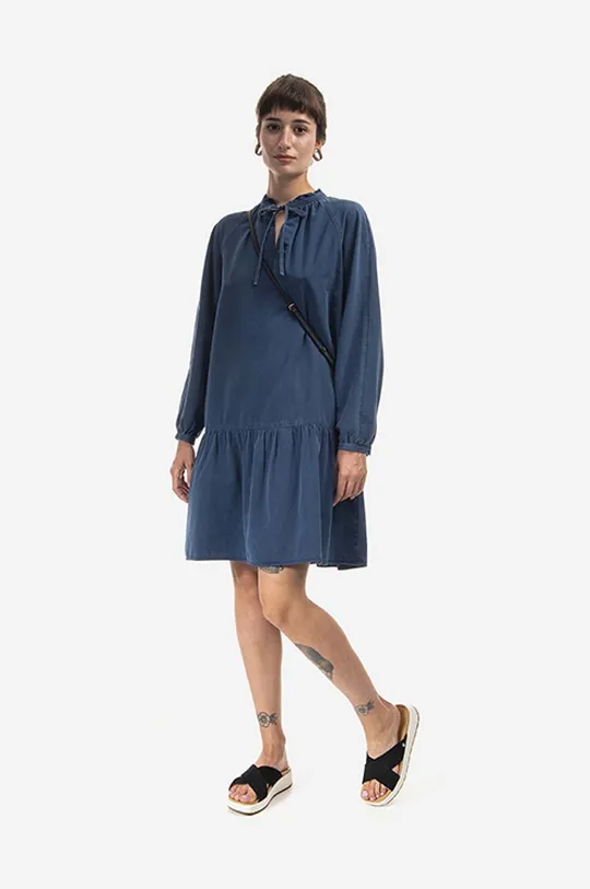 námořnická modř Šaty A.P.C. Robe Natalia COEYL-F05944 INDIGO WASHED Dámský