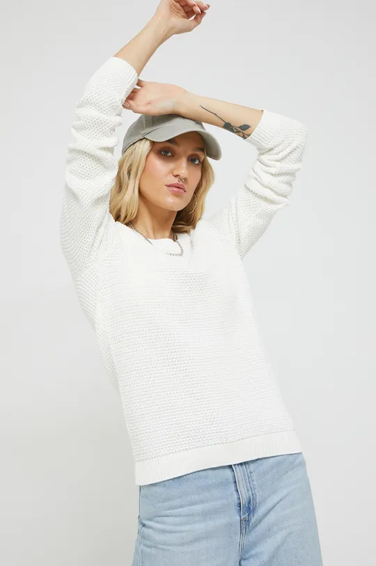 bela Bombažen pulover Vila