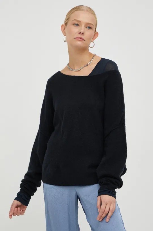 fekete American Vintage gyapjúkeverék pulóver Női