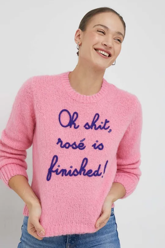 розовый свитер с примесью шерсти MC2 Saint Barth Женский