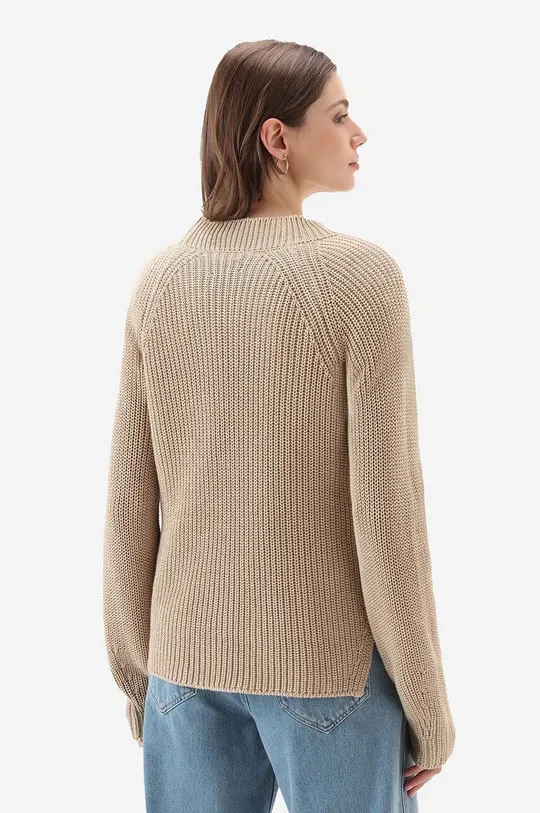 бежевый Хлопковый свитер Woolrich Natural Dyeing