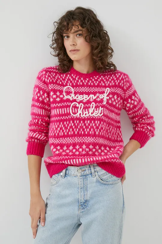 różowy MC2 Saint Barth sweter z domieszką wełny Damski