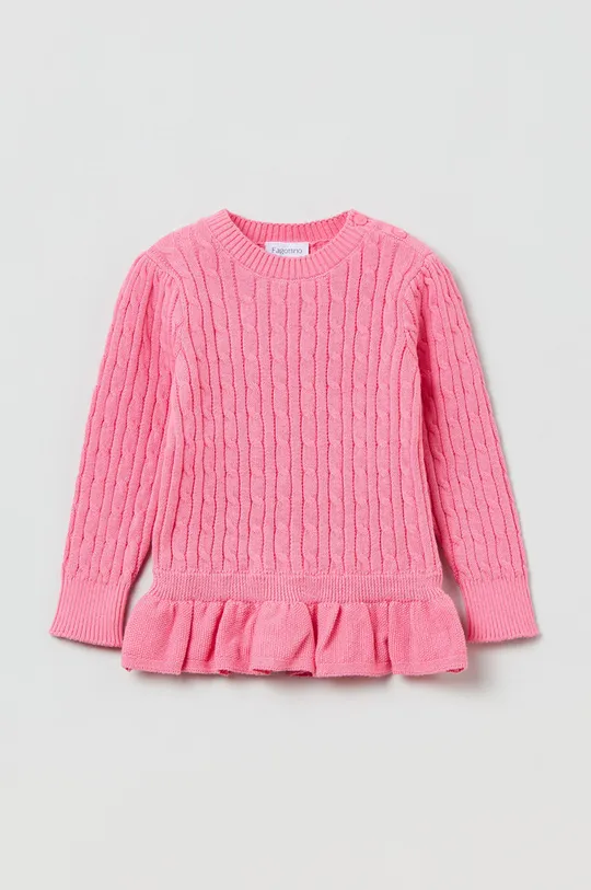 różowy OVS sweter dziecięcy Dziewczęcy