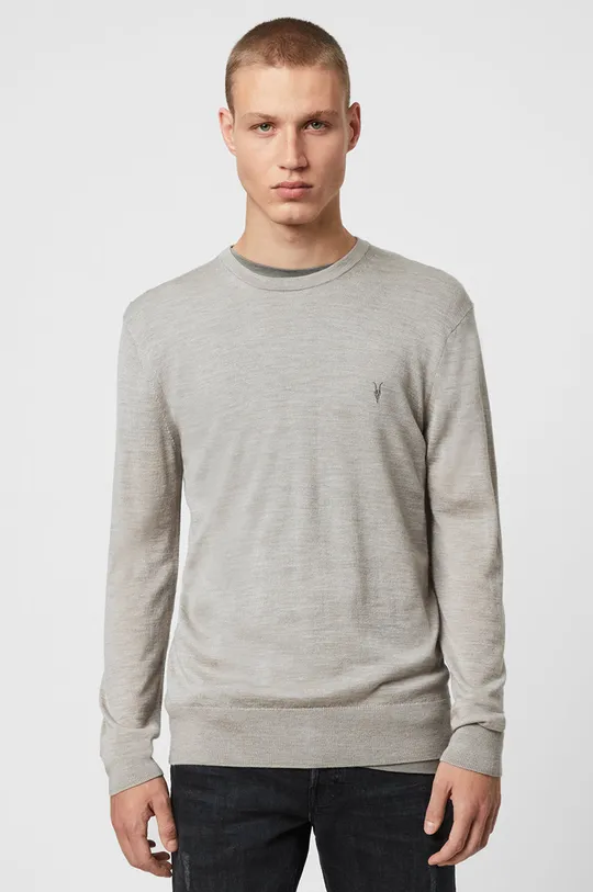 grigio AllSaints maglione Mode Merino Crew Uomo