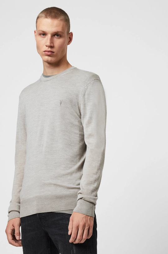 AllSaints - Pulover Mode Merino Crew siva