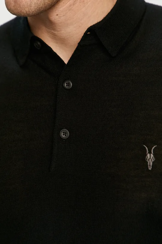 AllSaints - Tričko s dlhým rukávom Mode Merino LS Polo Pánsky