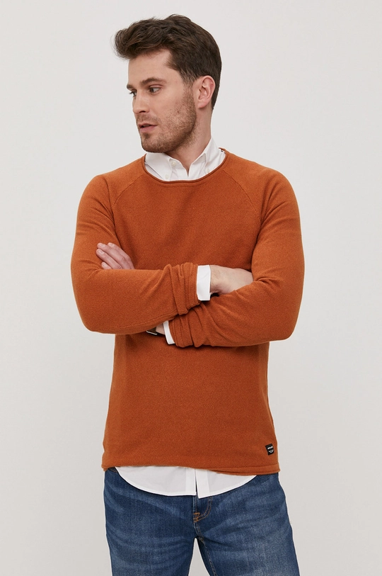 brązowy Jack & Jones Sweter Męski