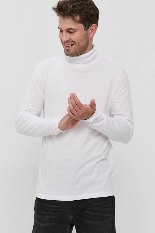 biały Jack & Jones - Longsleeve bawełniany