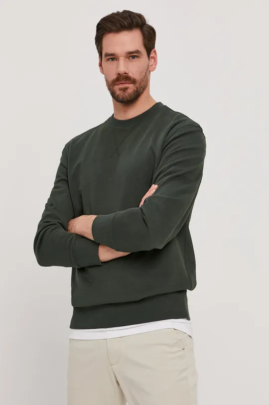 zielony Selected Homme - Bluza bawełniana