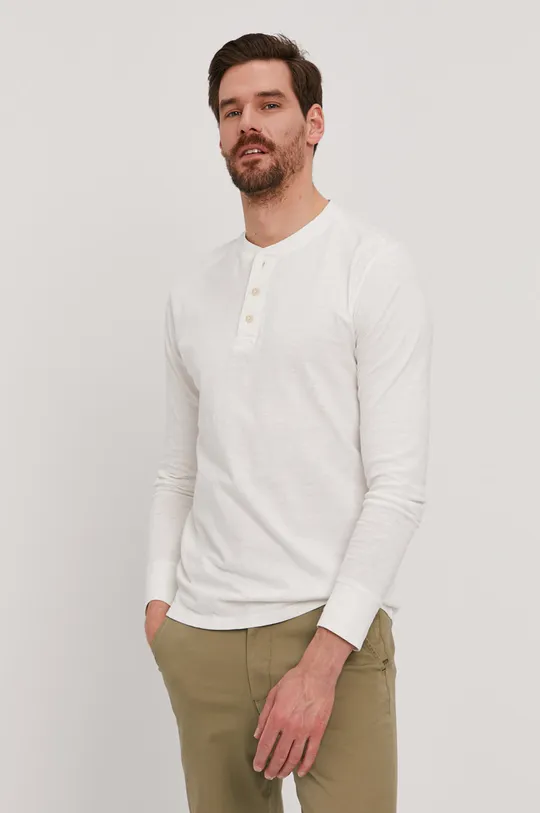 biela Selected Homme - Tričko s dlhým rukávom Pánsky