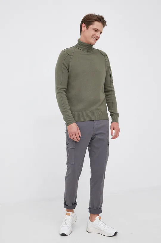 C.P. Company Sweter wełniany zielony