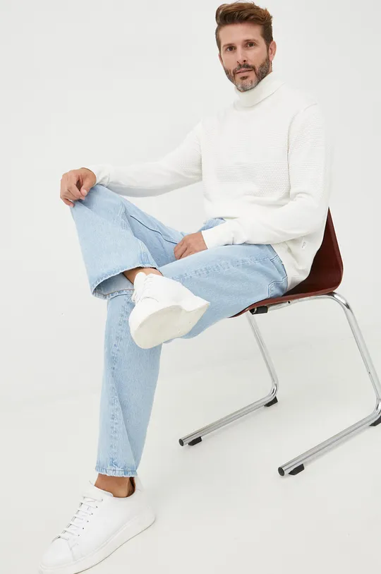 Selected Homme sweter bawełniany biały