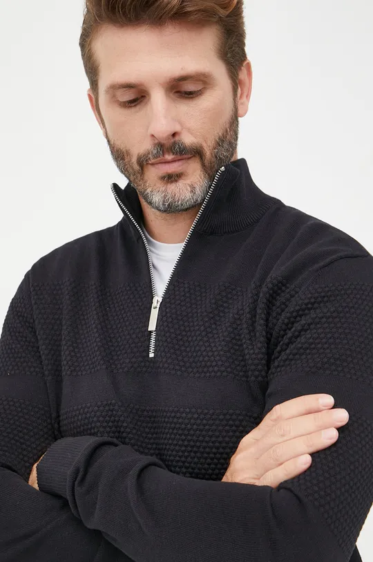 čierna Bavlnený sveter Selected Homme
