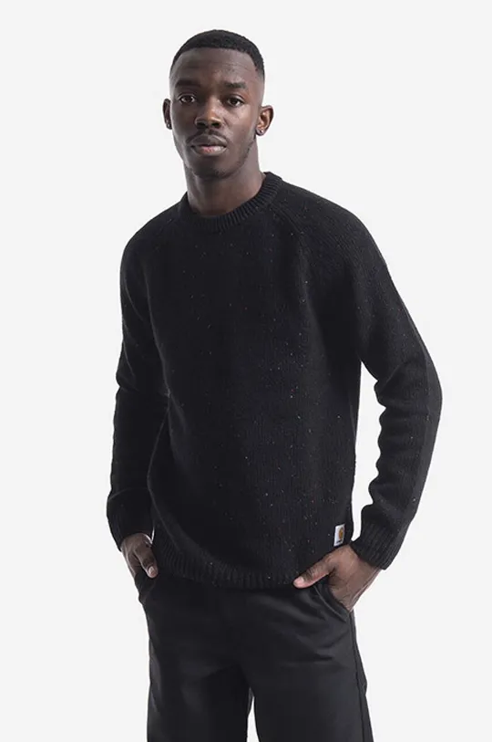 czarny Carhartt WIP sweter wełniany Anglistic Męski