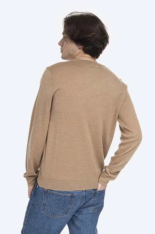 Вълнен пуловер A.P.C. Pull King WVAWM-H23628 BEIGE 100% мериносова вълна