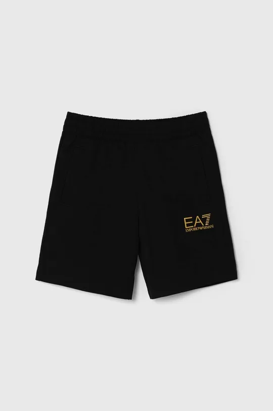 чёрный Детские хлопковые шорты EA7 Emporio Armani Для мальчиков