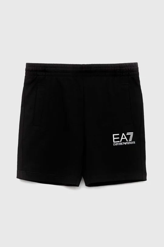 чорний Дитячі бавовняні шорти EA7 Emporio Armani Для хлопчиків
