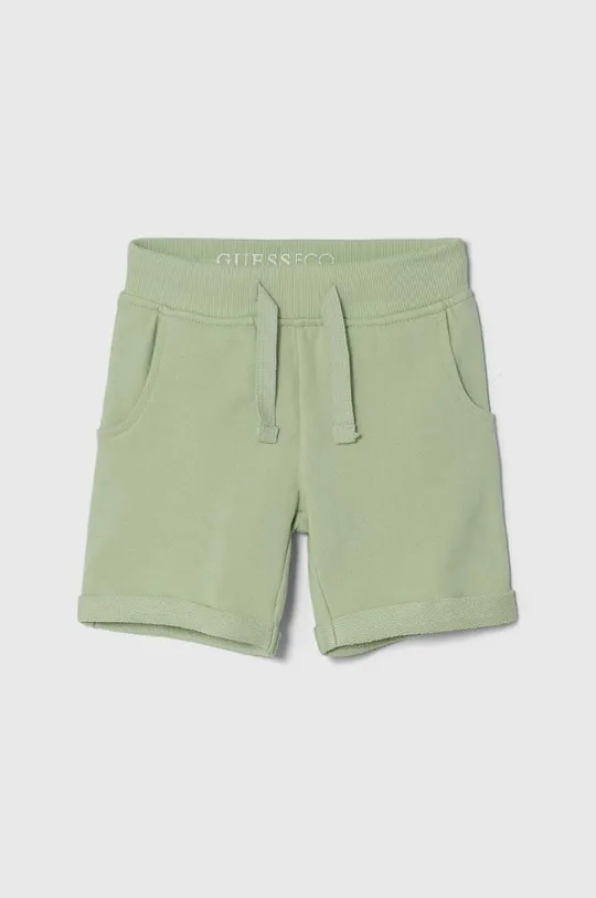 зелёный Детские хлопковые шорты Guess Для мальчиков