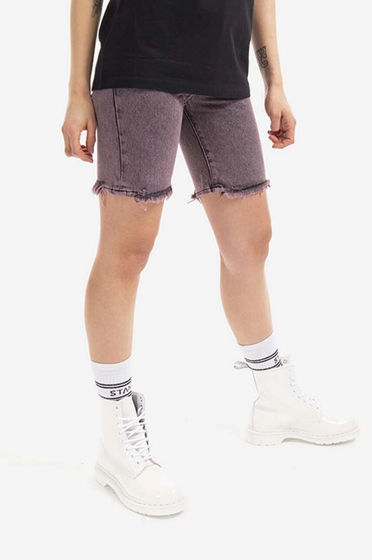 Bavlněné riflové kraťasy Aries Acid Wash Denim Short AR30204 PINK