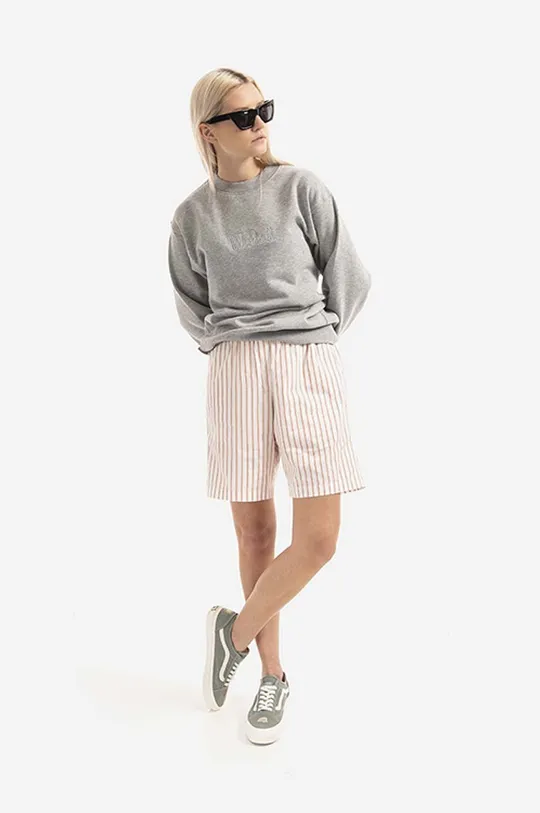 Pamučne kratke hlače Wood Wood Kamma Dobby Stripe Shorts bijela