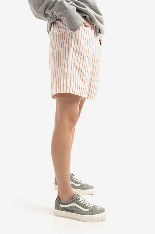 бял Памучен къс панталон Wood Wood Kamma Dobby Stripe Shorts
