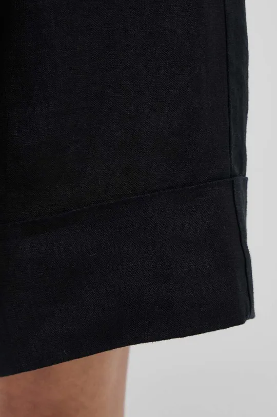 črna Lanene kratke hlače United Colors of Benetton