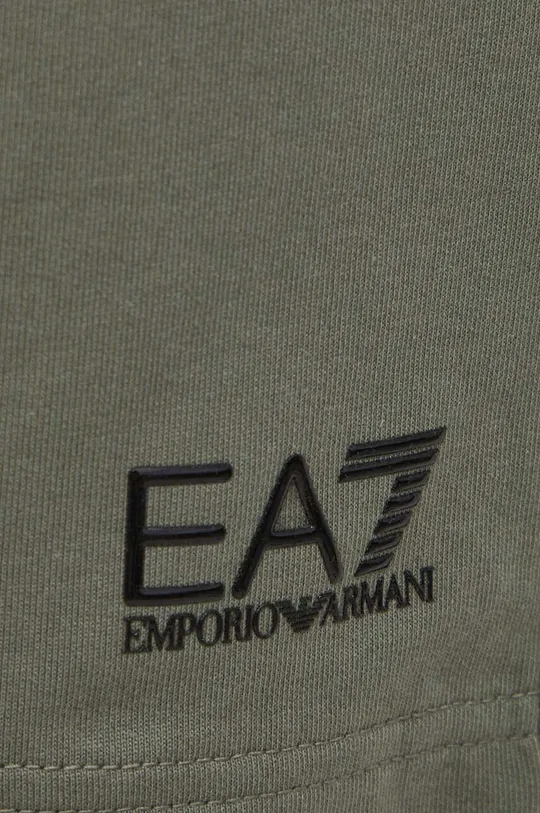zielony EA7 Emporio Armani szorty bawełniane