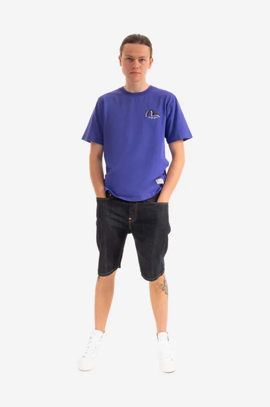 Bavlněné riflové kraťasy Evisu modrá