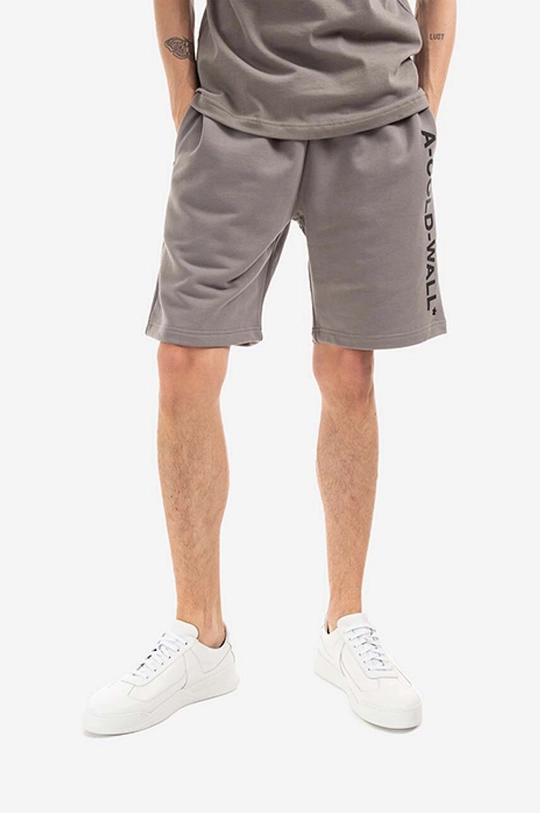 gray A-COLD-WALL* cotton shorts Essential Logo Men’s