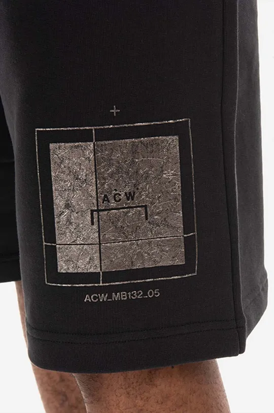 Памучен къс панталон A-COLD-WALL* Foil Grid Sweat Shorts ACWMB132 BLACK Чоловічий
