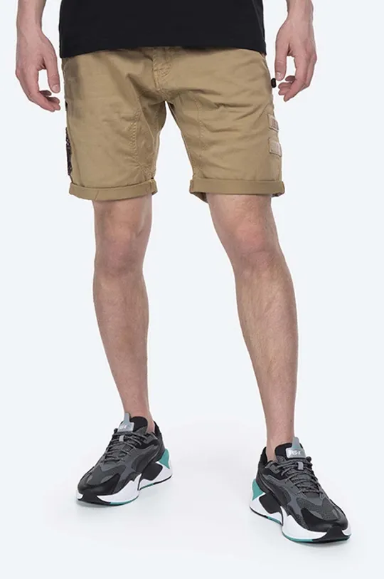 beige Alpha Industries shorts Kerosene Patch Men’s