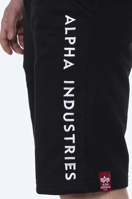 negru Alpha Industries pantaloni scurți Al Sweat