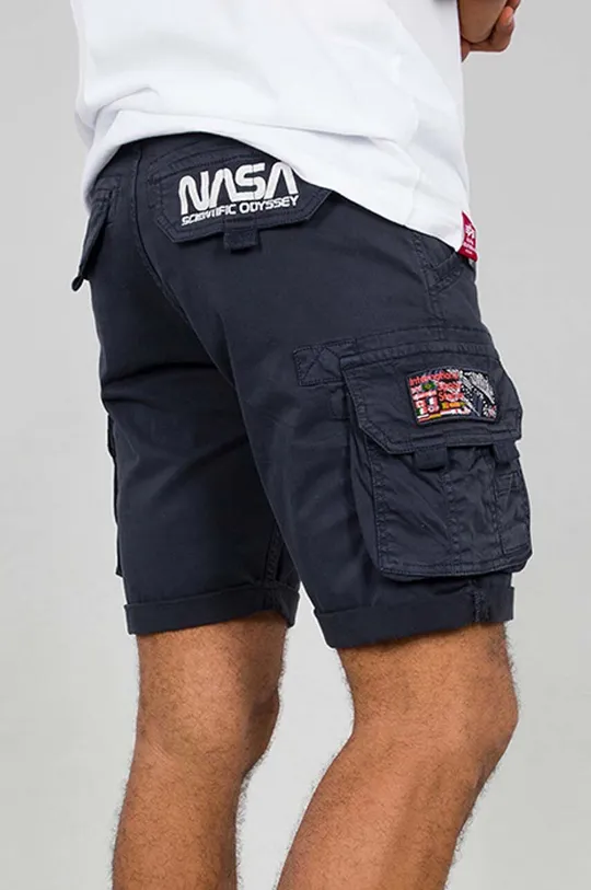 Alpha Industries pantaloni scurți x Nasa bleumarin