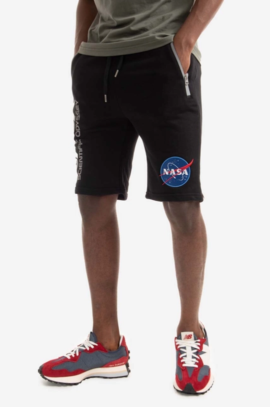 negru Alpha Industries pantaloni scurți Oddysey De bărbați