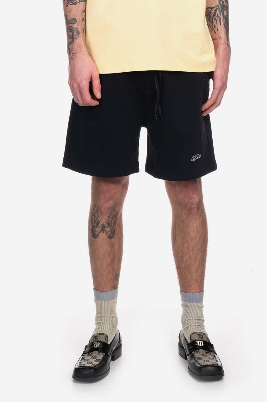 čierna Bavlnené šortky de Monsieur Le Short Drôle BS119 BLACK Pánsky