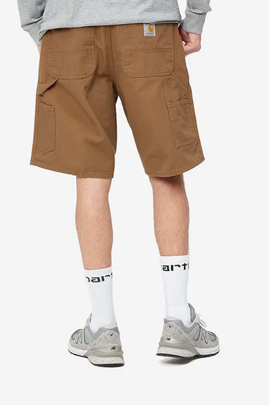 Bavlněné šortky Carhartt WIP Single Knee hnědá
