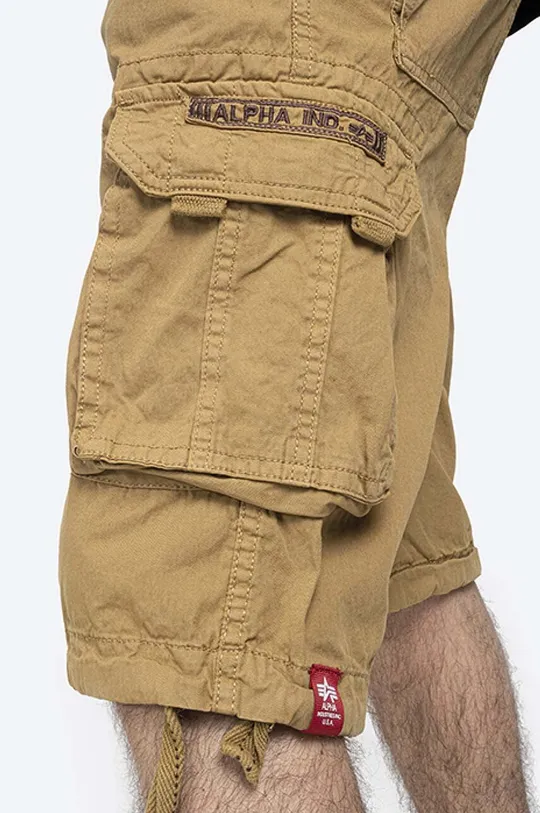 brown Alpha Industries cotton shorts Jet Short