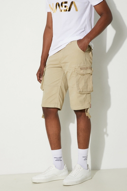 Alpha Industries pantaloncini in cotone Jet Short beige 191200.159