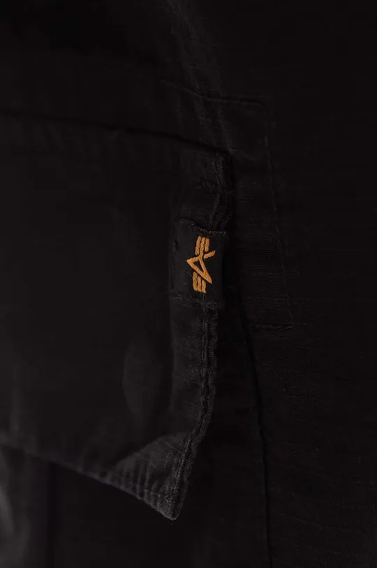 Βαμβακερό σορτσάκι Alpha Industries Ripstop Jogger μαύρο